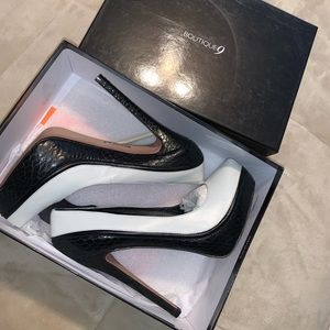 Two-tone Platform Leather Heels